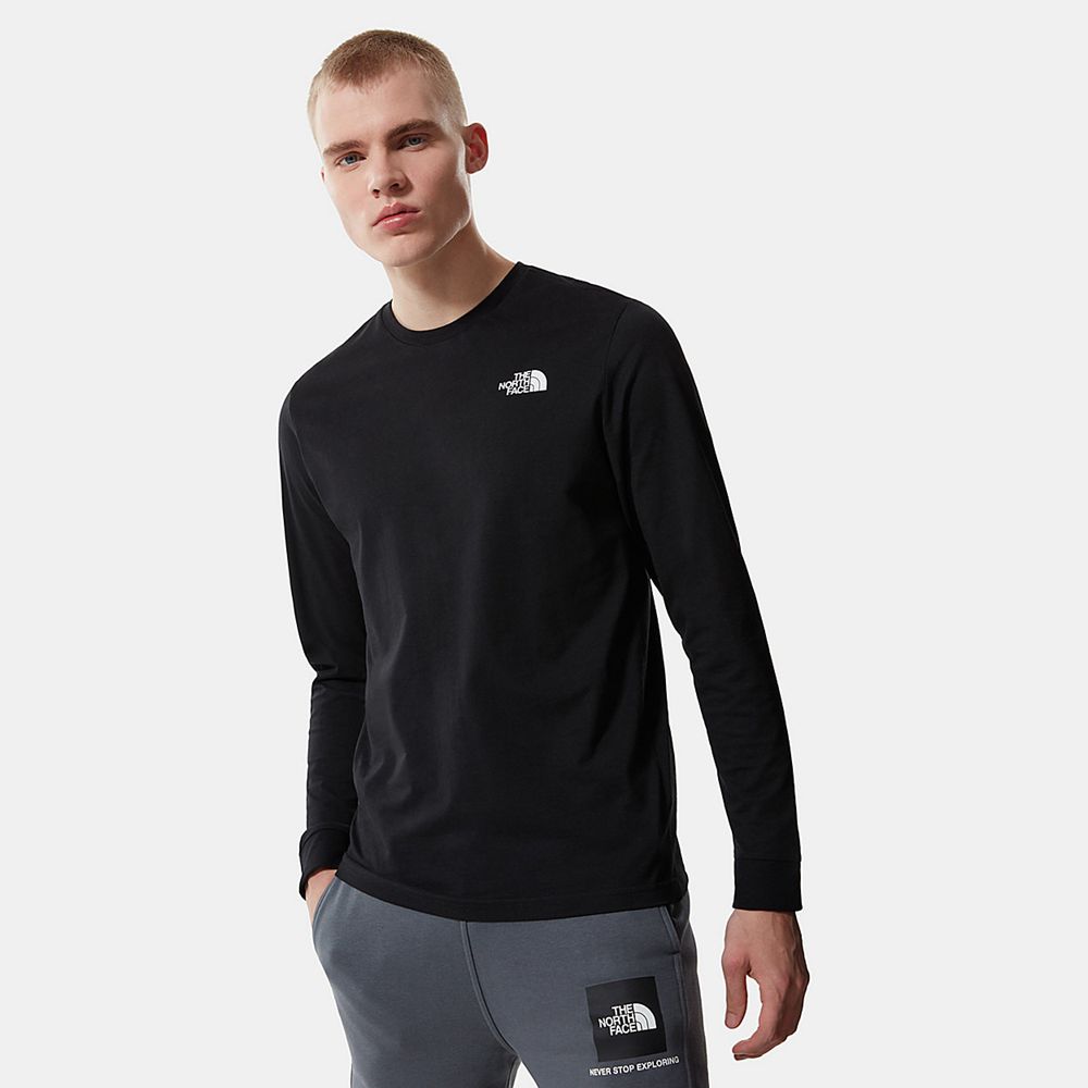 The North Face Long Sleeve Mens Australia - The North Face Simple Dome Long-Sleeve Black (WYU-691508